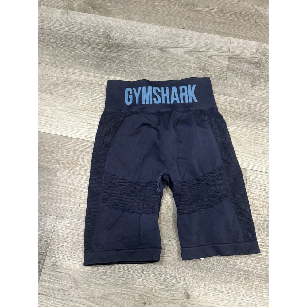 Gymshark Womens Shorts S Blue Compression Tights Shaping High Waist Gym Workout